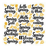 Hello Spring Handwritten Lettering