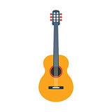Acoustic Guitar, Part Of Musical Instruments Set Of Realistic Cartoon Vector Isolated Illustrations