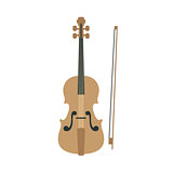 Violin, Part Of Musical Instruments Set Of Realistic Cartoon Vector Isolated Illustrations