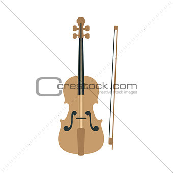 Violin, Part Of Musical Instruments Set Of Realistic Cartoon Vector Isolated Illustrations