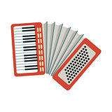 Accordion, Part Of Musical Instruments Set Of Realistic Cartoon Vector Isolated Illustrations