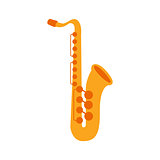Saxophone, Part Of Musical Instruments Set Of Realistic Cartoon Vector Isolated Illustrations
