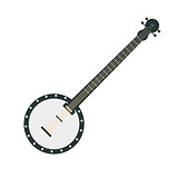 Banjo, Part Of Musical Instruments Set Of Realistic Cartoon Vector Isolated Illustrations