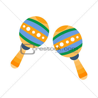 Maracas, Part Of Musical Instruments Set Of Realistic Cartoon Vector Isolated Illustrations