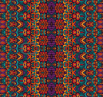 ethnic colorful geometric striped seamless pattern