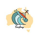 Australian surfing, sketch for your design
