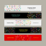 Banners set, abstract geometric design