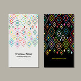 Business cards set, abstract geometric design