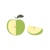 Apple fruit slice vector isolated illustration