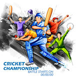 Batsman and bowler playing cricket championship sports