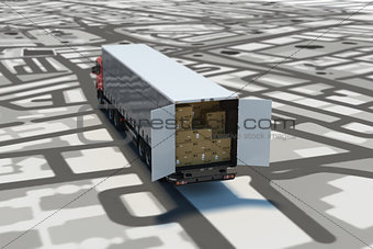 GPS tracking and shipment. 3D Rendering