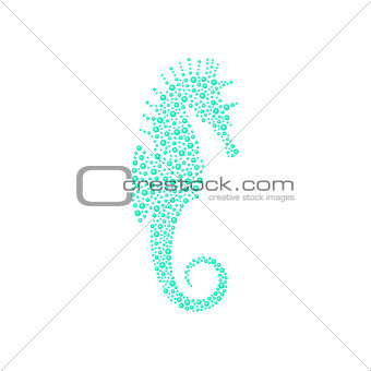 Seahorse made of turquoise balls