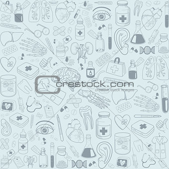 Medicine icons pattern.