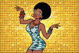 African American woman disco dancer