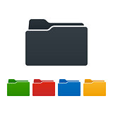 Closed folders on white background. Isolated vector illustration