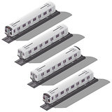 Subway cars isometric icon set