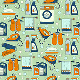 House cleaning seamless vector pattern.