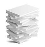 A stack of white empty books. Isolated