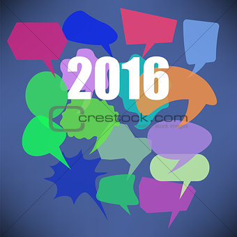Colorful New Year Speech Bubbles