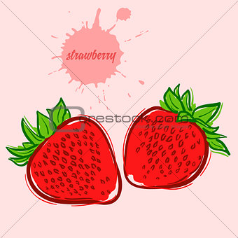 hand draw of strawberry