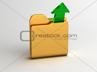 Open folder and Green Glass Arrow
