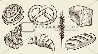 Bread vector set