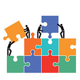 Cooperation in the group icon illustration