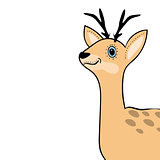 Cute funny deer head cartoon