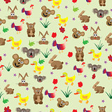 Cute seamless background with animals for children 