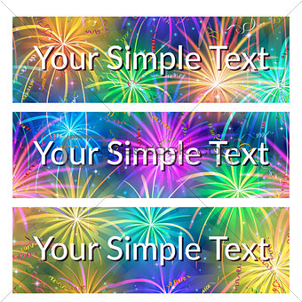 Color Tags with Fireworks, Set