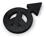male gender and peace symbol mix - 3d rendering