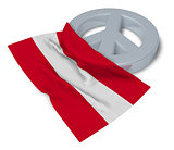 peace symbol and flag of austria - 3d rendering
