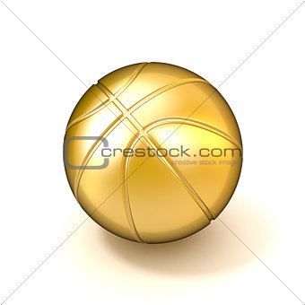 Golden basketball ball isolated on white background. 3D