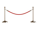 Barrier rope on white. 3D