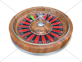 Roulette wheel. Side view. 3D