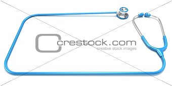 Blue stethoscope as frame, with space for text