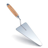 Plastering trowel with soft shadow. 3D