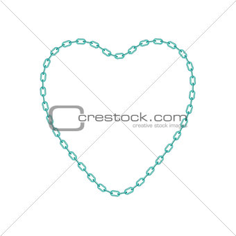 Turquoise chain in shape of heart