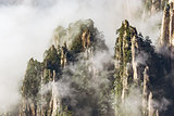 Clouds above the peaks of Huangshan National park.
