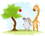 Ram and giraffe