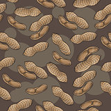 Vector seamless background of peanuts - food pattern for print