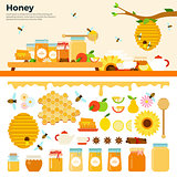 Honey products on the table
