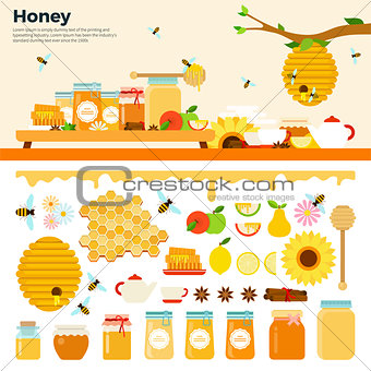 Honey products on the table