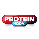 Hundred percent Protein vector button