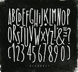 Alphabet straight lines font chalk