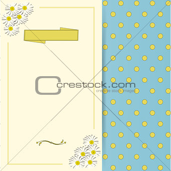 Vintage spring invite with flowers and banner