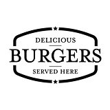 Burger vintage stamp logo