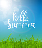 Hello Summer Natural Background Vector Illustration