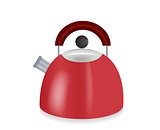 Kitchen appliances. Red Electric kettle. Vector Illustration.