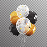 Group of Colour Glossy Helium Balloons Isolated on Transparent B